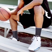 休閒男士襪子排汗氣墊運動中統襪性能運動襪子墊充工作襪子5對裝 - 黑色 - 查看 6