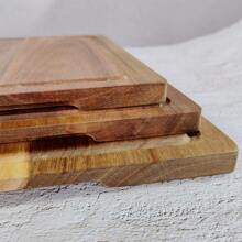 1個日式實心相思木矩形托盤,適用於牛排,吐司和糕點,適合早餐,下午茶,戶外野餐和各種節日晚宴 - 黃色 - 查看 10