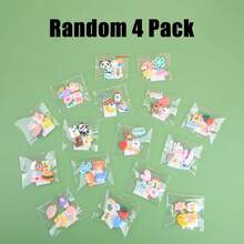 4入組可愛的卡通動物和水果樹脂扁平裝飾,適用於鞋子裝飾、水杯裝飾、diy製作、裝飾品、手帳製作和頭飾等用途。