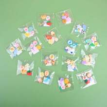 4入組可愛的卡通動物和水果樹脂扁平裝飾,適用於鞋子裝飾、水杯裝飾、diy製作、裝飾品、手帳製作和頭飾等用途。