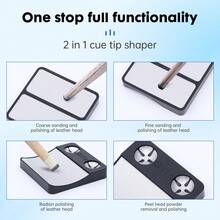 Professional 2-In-1 Pool Cue Tip Repair Tool - Fully Functional, Easy To Use, Portable Billiards Shaft Repair Kit - Black - View 1