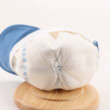 1入組藍色兒童帽，春秋款熊設計棒球帽，適用於嬰幼兒女和男童用冬季棒球帽 - 藍色 - 查看 5