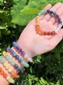 1只韓式金屬時尚發光鑽石月亮和星星吊墜短手鍊,女士日常配件 - 紅色 - 查看 2