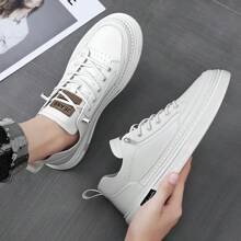 新款时尚男士休闲运动鞋，简约韩版风格，防滑透气，柔软舒适，适合春秋季节 - 白色 - 查看 5