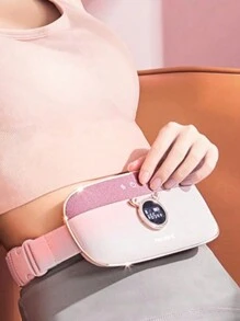 1件全新振動加熱舒緩腰帶,熱敷暖和的子宮帶經期神器,電熱腰部保護子宮帶 - 粉色 - 查看 1