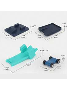 賽車跑道（6層溜滑梯+4輛車）兒童滑翔跑道卡通益智玩具適合3歲以上幼兒女孩和男孩 - 6層滑道+4個小車 - 查看 3