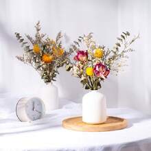 乾燥的天然薔薇和滄桑花束,適用於家居客廳裝飾,婚禮,餐桌,農舍裝飾（花瓶不含） - Red Rose Bouquet - 查看 2