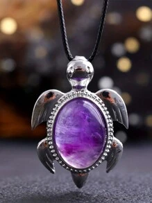 1 件天然石材吊墜可愛海龜治癒水晶時尚吊墜項鍊,diy 裝飾珠寶房間裝飾吊墜節日派對派對珠寶禮品 - 項鍊 - 查看 16