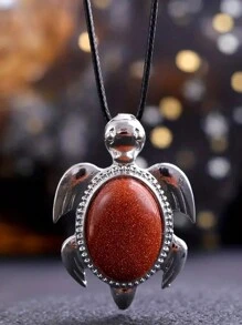 1 件天然石材吊墜可愛海龜治癒水晶時尚吊墜項鍊,diy 裝飾珠寶房間裝飾吊墜節日派對派對珠寶禮品 - 項鍊 - 查看 13