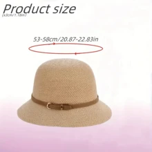 1頂時尚的卡其色防曬漏斗帽,適合日常、戶外、旅遊,適合小臉 - 卡其色 - 查看 2