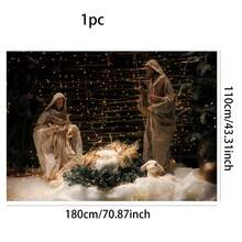 1塊背景布,的誕生裝飾,掛毯布藝,假日派對裝飾,場景掛墻布 - 彩色 - 查看 6