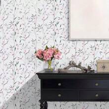 花卉自粘式壁紙,可移除接觸紙櫥櫃壁紙,置物架櫥櫃衣櫃抽屜裏襯家具貼紙 - 米色 - 查看 2