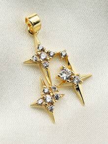 1pc Copper North Star & Cross Pendant Matching Necklace, Bracelet, Suitable For Women - Polar Star - View 4