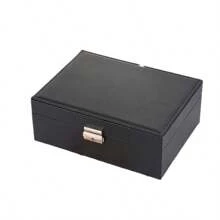 粉色潮流旅行珠寶盒,個性化禮物女士生日禮物聖誕禮物青少年女孩首字母旅行珠寶盒（無鏡面）a-z - 雙層首飾盒 - 查看 2