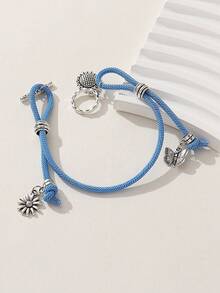 1入組diy時尚鄉村風格向日葵蝴蝶裝飾垂墜手鍊手工情侶手鍊,適用於情人節,約會,派對,夜店,日常穿著 - 向日葵蝴蝶手鍊 - 查看 8