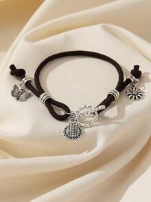 1入組diy時尚鄉村風格向日葵蝴蝶裝飾垂墜手鍊手工情侶手鍊,適用於情人節,約會,派對,夜店,日常穿著 - 向日葵蝴蝶手鍊 - 查看 15