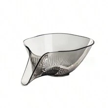 Multi-Functional Drain Basket Kitchen Sink Drain Strainer Basket Drain Rack Basket With Spout For Vegetables Fruits Drainage Basket - Transparent Gray - View 3