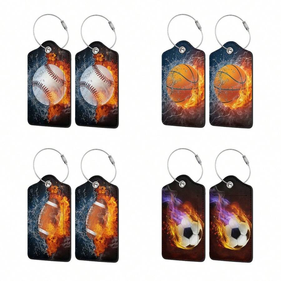 行李牌、手提箱識別牌、防丟識別牌、不銹鋼環皮革行李牌、格紋登機超細纖維皮革行李牌 - 黑色 - 查看 1