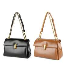 簡約鏈條斜肩小方包復古腋下手提包休閒單肩包,適合大學生、女士、女生、女士購物、約會、通勤、參加晚宴、聚會、度假 - 卡其色 - 查看 2