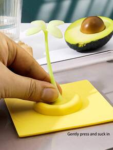 1入創意黃草形矽膠杯墊（隨機綠色植物圖案） - 黃色 - 查看 3