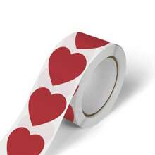 1 卷/500 张心形自粘贴纸标签适用于情人节礼物包装、婚礼派对、装饰密封贴纸