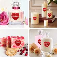 1 卷/500 张心形自粘贴纸标签适用于情人节礼物包装、婚礼派对、装饰密封贴纸