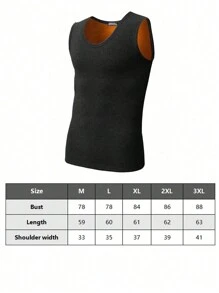 1pc Winter Thermal Lined Thick Warm Vest For Men