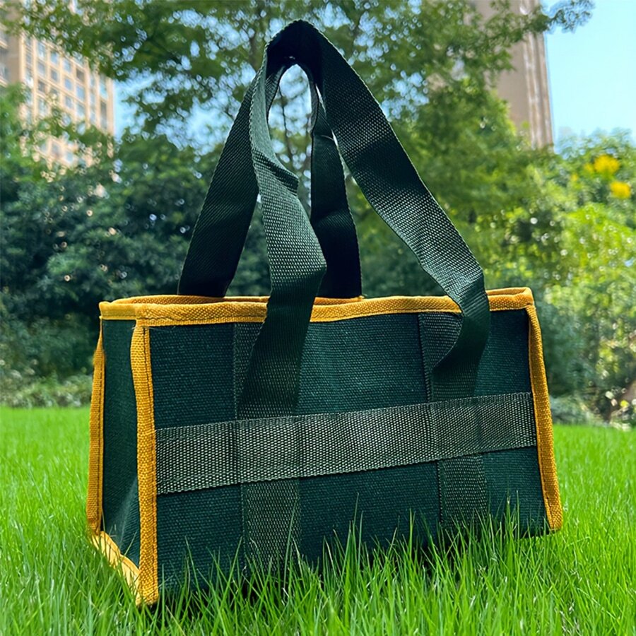 加厚帆布工具袋,可攜式工具存儲袋,用於維修 - 軍綠色 - 查看 1