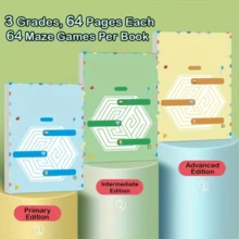 1本蒙特梭利迷宮遊戲書，適用於兒童注意力訓練和早期發展，附贈隨機頁面補充配件，有趣的兒童禮物，適用於學校、學生、文具和學校用品 - 進階 - 查看 5