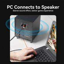 VENTION AUX 3.5mm 转 2RCA 线缆 1m 尼龙编织耳机 3.5mm 插孔立体声转双 RCA 导线音频 Y 型分线器线兼容 DJ 控制器 Hi-Fi 放大器扬声器