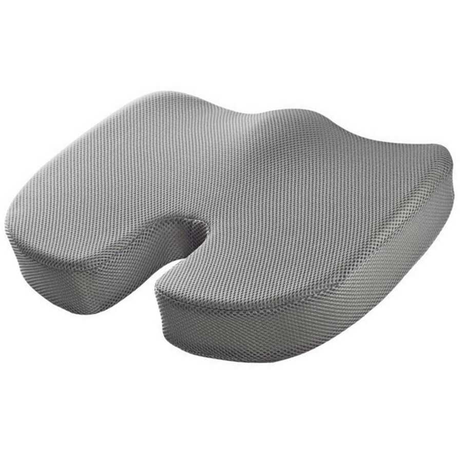1pc Chair Seat Cushion Pad Gel Memory Foam For Office Chair Car Seat Airplane Bleacher Coccyx Tailbone Pain Relief Pad - Xám - Xem 1
