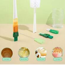 五合一杯刷,多功能長柄杯刷,瓶刷,蓋槽清潔刷,吸管刷 - 橄欖綠 - 查看 6