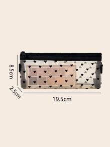 （印刷位置隨機）1入女士旅行化妝品收納包網眼化妝袋化妝品盒洗漱袋,網絡平滑的時尚化妝袋和化妝刷組織袋 - 金色 - 查看 3