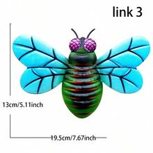 1入組戶外裝飾蜜蜂形狀的金屬飾品吊飾,有4種顏色可選,可掛在牆上或花園裡作為禮物 - 彩色 - 查看 4