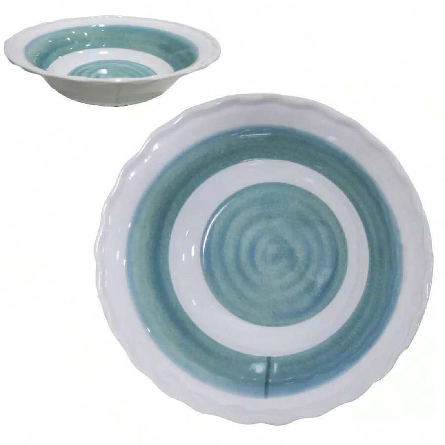 2 Round Melamine Bowls Decorated Spiral 800ml - 彩色 - 查看 1