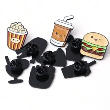 1pc Universal Clothing Accessory Mini Western Food Themed Badge, Cute Chicken Leg, Burger, Pizza, Popcorn, Ice Cream Collar Brooch - Cola - View 7