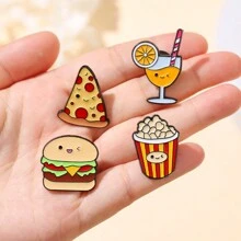 1pc Universal Clothing Accessory Mini Western Food Themed Badge, Cute Chicken Leg, Burger, Pizza, Popcorn, Ice Cream Collar Brooch - Cola - View 5