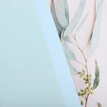 20pcs/Bag New Double-Sided Double-Color Iridescent Gold Light Flower Wrapping Paper, Waterproof Christmas Gift Packaging Material - Blue - View 3