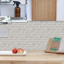 10pcs Wall Tile Style Peel And Stick Backsplash Tiles, Waterproof Kitchen Tile Stickers, Thick Crystal Removable Backsplash For Kitchen - Multicolor - View 4