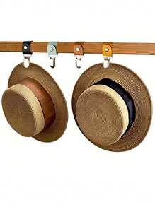 2入組便攜式皮革帽夾帽子收納衣架,適用於旅遊和郊遊 - 彩色 - 查看 5