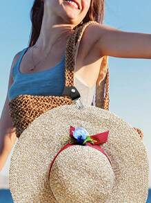 2入組便攜式皮革帽夾帽子收納衣架,適用於旅遊和郊遊 - 彩色 - 查看 3