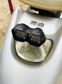 Faro LED auxiliar luz delantera gemelo de 18 LED de gran potencia para coche moto bicicleta electrica - Negro - Ver 3