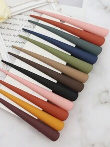 1套/10入女孩的莫蘭迪色混合啞光角形髮夾12.5cm長髮飾,適用於日常使用 - 彩色 - 查看 5