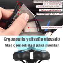 Asiento Sillin,cojín Cómodo Bicicleta Absorción De Impactos - Negro - Ver 4