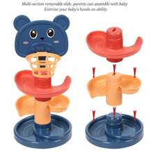 教育性兒童卡通軌道籃球滾動式球塔堆疊玩具,促進早期發展,親子互動樂趣,3-5-7層,生日禮物（隨機顏色和款式） - 彩色 - 查看 5