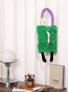 綠色絨布面紙盒套 - 綠色 - 查看 4