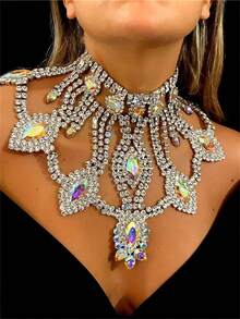 Collar De Varias Capas Con Diamantes De Imitación De Color Ab - Multicolor - Ver 1