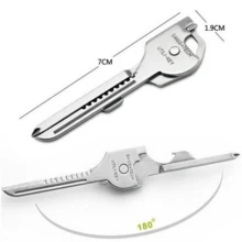 1pc Original Color Outdoor Multifunctional Keychain, 6-In-1 Folding Knife & Simple-To-Use Multitool - Silver - View 5