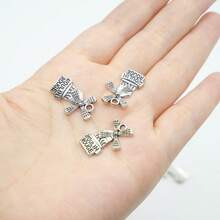 10入組/袋復古合金風車形的diy珠寶吊墜,手工藝材料 - 古青銅 - 查看 3