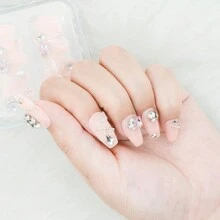 LASHIDOL Hình dán nghệ thuật móng tay , Đẹp Và Bền chặt , Lâu dài , Nâng cao Đồ treo , Lung linh , Hoàn chỉnh Bộ , Phong cách châu Âu Với Pha lê , Phù hợp Với Thạch Gel , Thích hợp Đối với Hằng ngày - Hồng - Xem 8